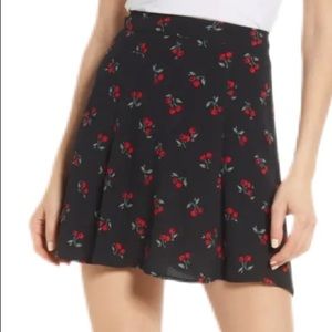 REFORMATION Flounce Skirt in Black Cherry